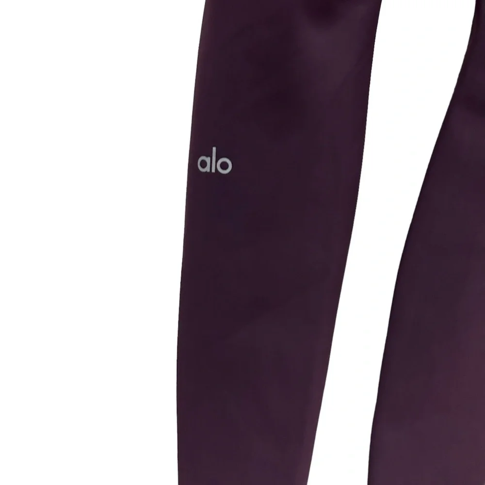 ALO YOGA HIGH-WAIST RIPPED WARRIOR Purple EGGPLANT XS